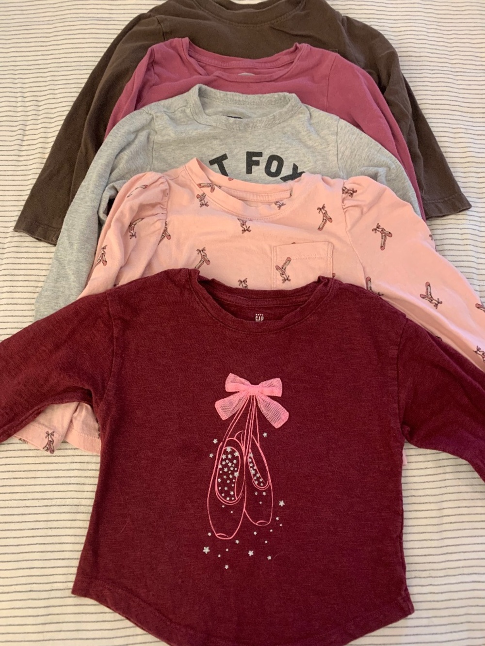 LOT OF 5: 4T Organic Cotton GAP Long-Sleeve Shirts